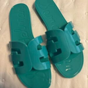 Sam Edelman Teal Double-Strap Slide Sandals